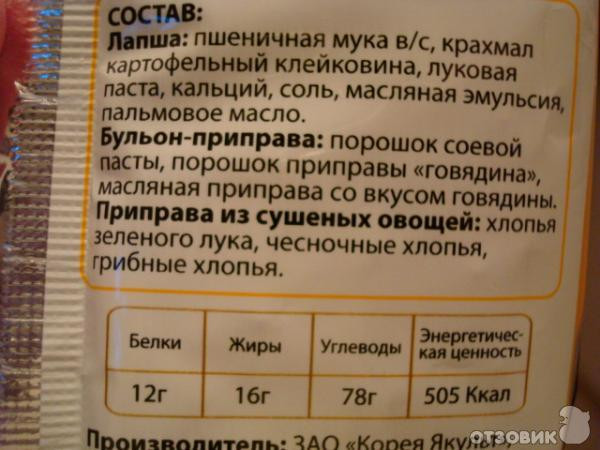 Говяжий Доширак Сколько Сковиллей