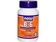 Now Foods, B-6, 50 mg, 100 Tablets