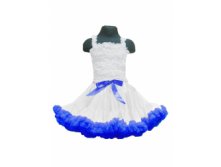  . Pettiskirt White with Royal Blue 699