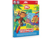 37897   6+  8+ 2 Fish & Monkey Coloring Set Artberry  163,28.jpg
