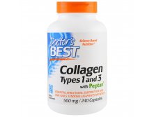 Doctor's Best, Collagen, Types 1 and 3 with Peptan, 500 mg, 240 Capsules