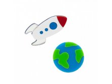  Planet Earth + Rocket Ship