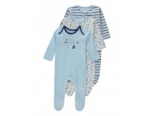 3-Pack Little Star Sleepsuits