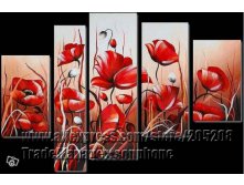 Framed-5-Panel-100-Handpainted-Amazing-High-End-Large-Red-Poppy-font-b-Painting-b-font.jpg