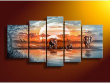 100-Hand-painted-Free-shippingBlue-lake-forest-font-b-elephants-b-font-landscape-Oil-font-b.jpg