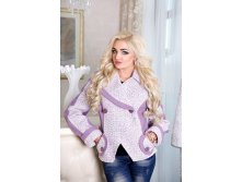 Куртка В - 647 (Цветной Твид) color Сирень (+Antonio).