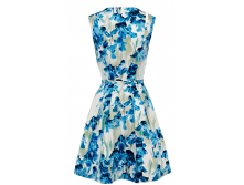 Blue Karen Millen Cotton Iris Print Dress DQ021_03.jpg