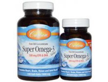 Carlson Labs, Super Omega3 Gems, Fish Oil Concentrate, 1000 mg, 100 Soft Gels + Free 30 Soft Gels