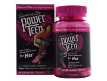 Nature's Plus, Source of Life, Power Teen, For Her, Sugar Free, Natural Wild Berry Flavor, 60 Chewable Tablets