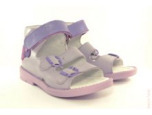 Сандалии открытые на липучках (сиреневые)