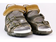 Сандалии открытые на липучках (хаки)