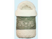 1317 руб., Конверт меховой "Метелица" зеленый