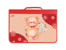 Папка для труда 1 отделение, А4, Lovely bear, картон, с ручкой, на молнии 204,12.bmp