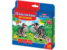 Пластилин Забавные зверята 10 цветов, 150гр, восковой, со стеком 36,34.jpg