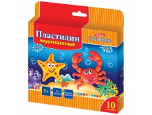 Пластилин Морская семейка 10 цветов, 150гр, восковой, флуоресцентный, со стеком 44,60.jpg