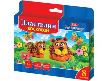 Пластилин Забавные зверята 08 цветов, 120гр, восковой, со стеком 32,03.jpg