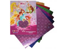 Цветная бумага А4 7л. 7цв., голографическая, Winx, в папке с европодвесом 50,05.jpg