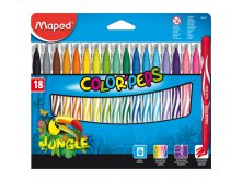 Фломастеры JUNGLE, Мапед 18цв., утолщенные, смываемые, картон.уп. 187,34.jpg