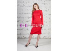 Вязаное длинное платьес разрезом сзади (арт. 0-48) красное.jpg