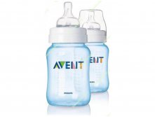 Бутылочка, соска с медленным потоком, голубая, 260 мл., 2 шт., BPA-Free 620 р..jpg