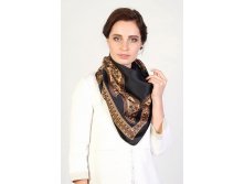 0015 flora black-brown (2). Полиэстер. 90х90. La-u-ra Mi-la-no. Италия. 325 руб.jpeg