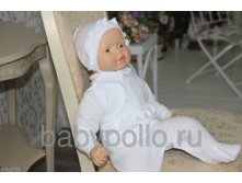 Комлект. Полукомбинезон + кофточка + чепчик с рюшей (код 2-172).jpg