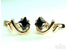Серьги, цвет золота 585 пробы,с черным камнем,вес 5 гр, арт.С0025, 220 руб..jpg
