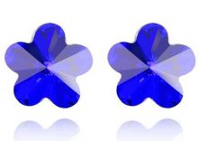 Серьги Swarovski Crystal синий цветок, ручная работа, арт.СС0011, 219 руб..jpg