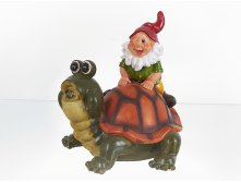 Фигурка декоративная (разбрызгиватель) "Гномик на черепашке" h=30см. ENS, Серия: Волшебный лес, Материал: комбинированные материалы, Код: 3980020, Артикул: 3980020 2023р