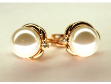 Серьги с крупным жемчугом и цирконом, вес 7 гр, арт.СЖ0014, 240 руб..jpg