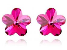 Серьги Swarovski Crystal фуксия, ручная работа, арт.СС0010, 219 руб..jpg