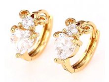 Серьги колечки с фианитом, покрытие позолота, арт.С0193, 159 руб..jpg