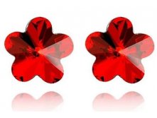 Серьги Swarovski Crystal красный цветок, ручная работа, арт.СС0008, 219 руб..jpg
