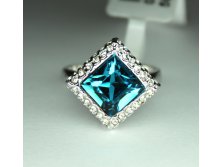 Кольцо с камнем Сваровски, родиевое покрытие, арт.К0059, 350 РУБ..jpg