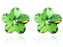 Серьги Swarovski Crystal зеленый цветок, ручная работа, арт.СС0007, 219 руб..jpg