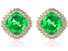 Серьги крупные Swarovski Crystal зеленые, арт.СС0038, 389 руб..jpg
