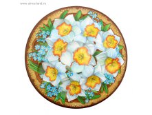 Пасхальная подставка под 8 яиц и кулич "Нарциссы" © Наша разработка. Защищено авторским правом. Артикул:	1253095 Остаток на складе:	Достаточно Страна-производитель:	Китай Серия:	Пасха Размер:	2 &#215; 25 &#215; 25 см Материал:	пластик