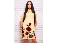 Платье Collar (воротник, розы D&G принт) (желтый) FashionUP 1010 р.jpg