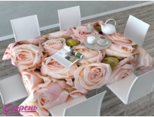 02365-СК-ОК-003 Скатерть 3D "Молодые розы"