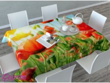 00274-СК-ОК-003. Скатерть 3D "Яркие маки"