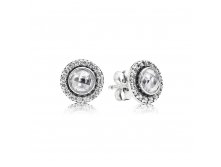 Silver Brilliant Lagacy Earring with Clear Cz