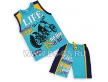 BK026MS Костюм для мальчиков (майка + шорты), 100 %хлопок, Life, ряд 4-5-6-7-8, 235,00р.jpg