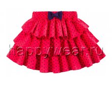 BK279YB Юбка для девочек, 100% хлопок 92-98-104-110-116, горох красный 189,00р..jpg