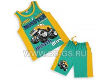 BK024MS Костюм для мальчиков (майка + шорты), 100 %хлопок, Monster, ряд 4-5-6-7-8, 235,00.jpg