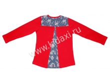 MR-16-265 Футболка с длинными рукавами (лонгслив) для девочек, коралл, вид сзади.png