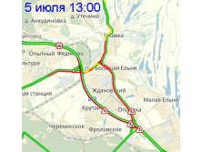 Пробка 5 июля, созданная дорожниками