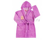 BK130HV Банный халат для девочек,100% хлопок цвет сиреневый РЯД 6-7  7-8  9-10 ЦЕНА 475 рубл