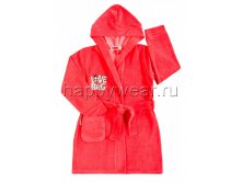 BK130HV Банный халат для девочек,100% хлопок,цвет коралловый РЯД 6-7  7-8  9-10 ЦЕНА 475 рубл