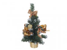 Ель новогодняя (с украшением) h=30см. (упаковочный пакет) Monte Christmas, Серия: Новогодняя коллекция-Классика-Красное с золотом, Материал: комбинированные материалы, Код: N6140401, Артикул: N6140401 256р