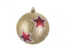 Шар новогодний, набор 6шт. "Красные звезды" d=8см. (блистер) Monte Christmas, Серия: Новогодняя коллекция-Классика-Красное с золотом, Материал: Полимерные материалы, Код: N6440113, Артикул: N6440113 325р